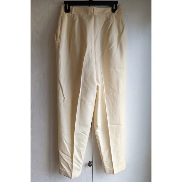 Talbots Women's Light Yellow Woolen High Rise Wool  Casual Pant Size 10P - Picture 2 of 5